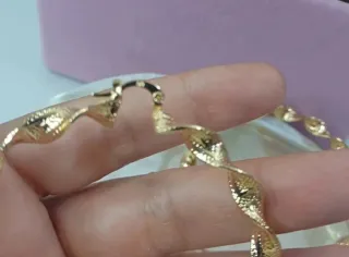 Pendientes Aro Chapado Oro 18k Rizado Grandes