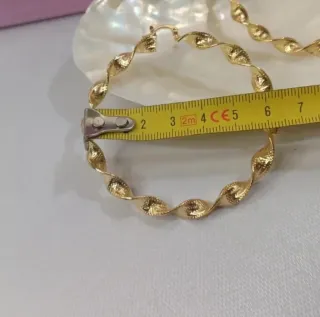 Pendientes Aro Chapado Oro 18k Rizado Grandes