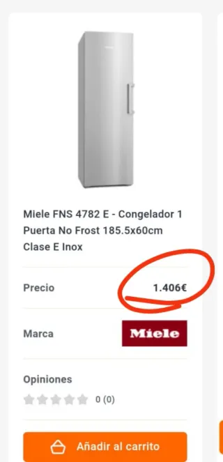 Congelador vertical Miele