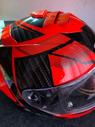 Casco Integral Moto LS2 Rojo y Negro