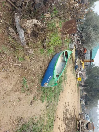 Canoa canadiense azul
