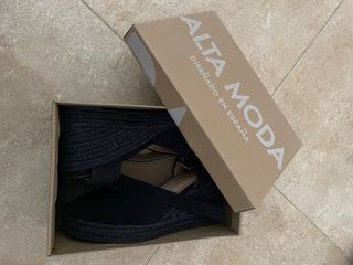 Alpargatas cuña negras talla 36