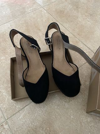Alpargatas cuña negras talla 36
