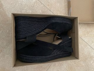 Alpargatas cuña negras talla 36