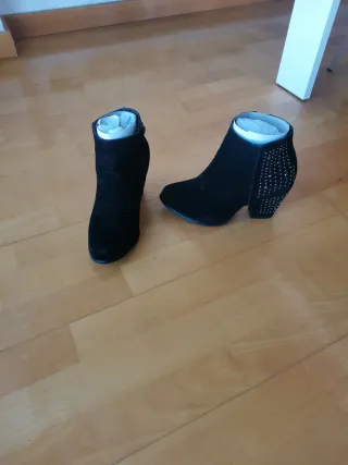 Botines tacón negros mujer talla 38