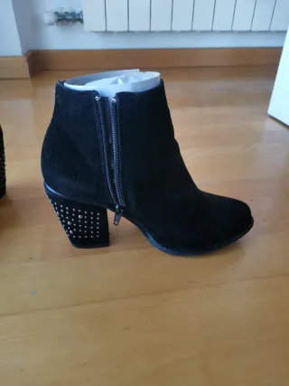 Botines tacón negros mujer talla 38