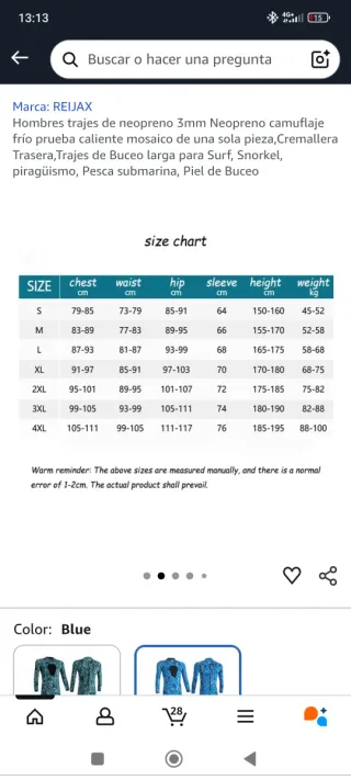 Traje de neopreno 3mm