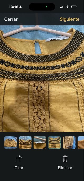 Camisa Zara bordada mujer talla M