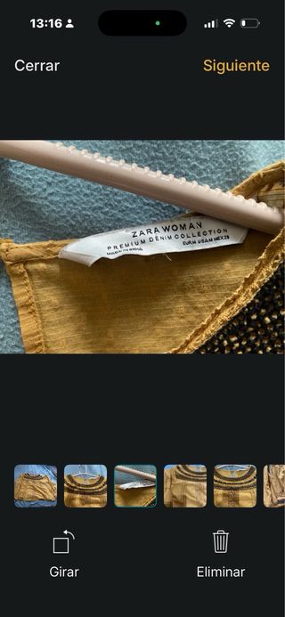 Camisa Zara bordada mujer talla M