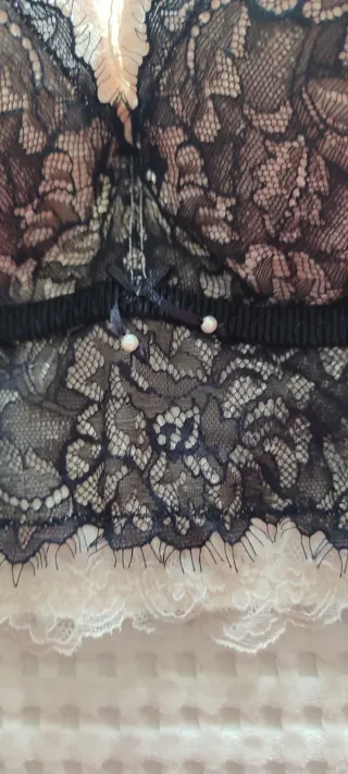 Sutiã Intimissimi 70B Preto e Bege Renda