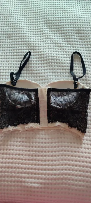 Sutiã Intimissimi 70B Preto e Bege Renda