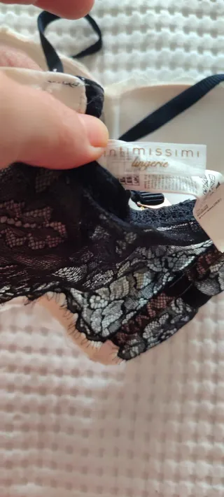 Sutiã Intimissimi 70B Preto e Bege Renda