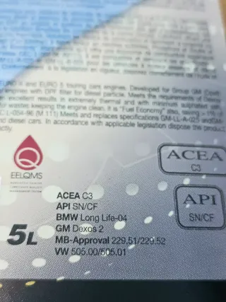 Aceite 5W30 SC3 Para BMW,Volkswagen,General Motor