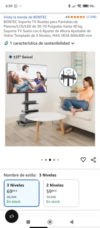 SOPORTE GIRATORIO TV CON RUEDAS