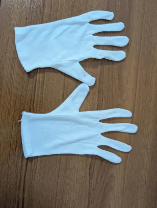 Guantes blancos de tela para disfraz