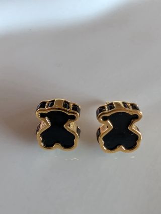 Pendientes Tous Oso Negro y Dorado