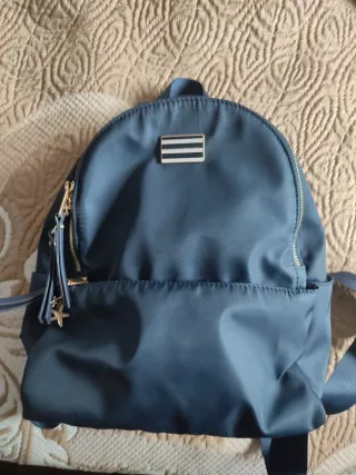 Mochila Paco Martínez azul y dorada