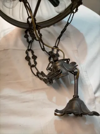 Lámpara vintage metal y cristal