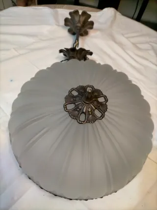 Lámpara vintage metal y cristal