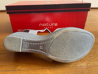 Sandalias cuña gris perla T.36