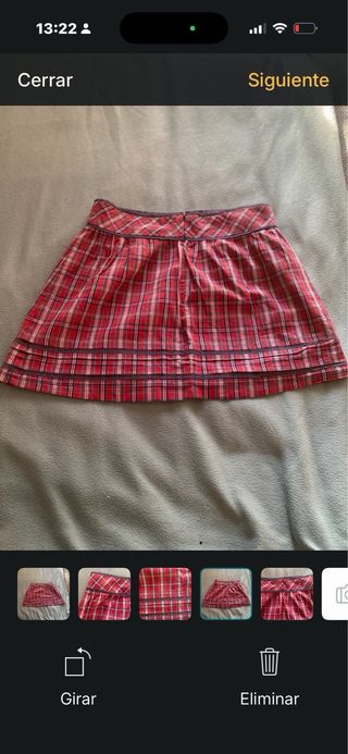 Falda cuadros roja y blanca talla S