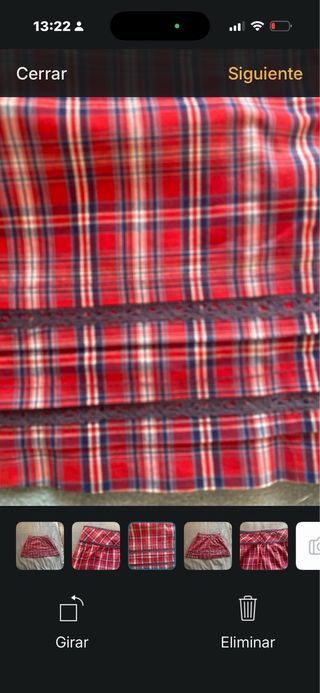 Falda cuadros roja y blanca talla S