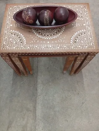 Juego de mesas de madera teca