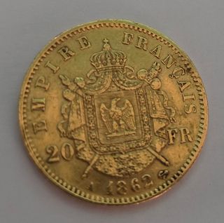 Francia 1862 – 20 Francos Napoleón III Oro