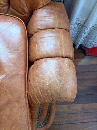 Sillón de piel marrón Chester