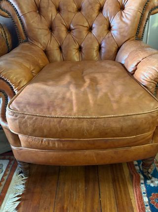 Sillón de piel marrón Chester