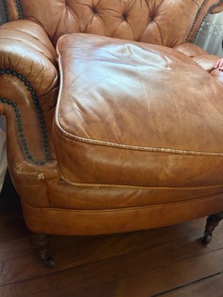 Sillón de piel marrón Chester