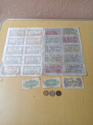 Billetes y monedas Guerra Civil Española