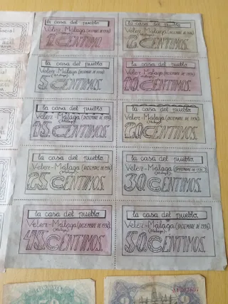 Billetes y monedas Guerra Civil Española