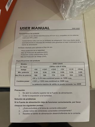 Fuente Alimentación PC Innobo 450W ATX12V V2.2