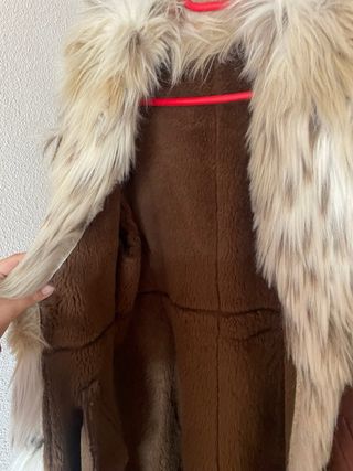 Chaqueta larga de ante y pelo mujer