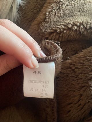 Chaqueta larga de ante y pelo mujer