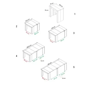 Tavolo consolle estensibile grigio