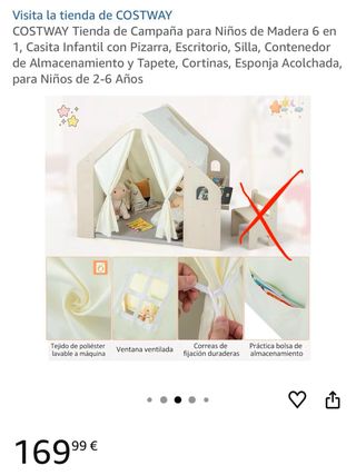 Casa de campaña infantil COSTWAY (SIN SILLA)