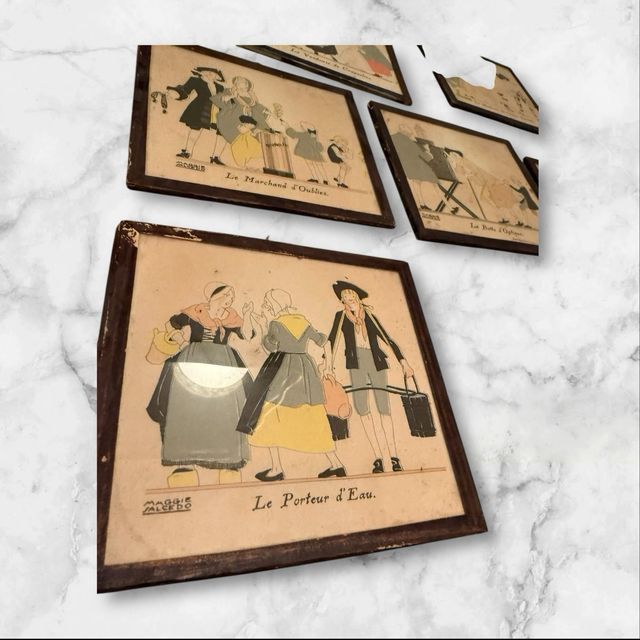 Laminas antiguas de escenas costumbristas