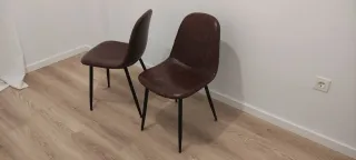 Pack 6 sillas polipiel marrón estilo industrial