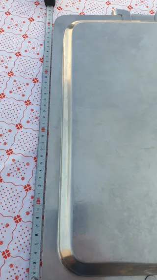 Bandeja Inox com Alças 42x30cm.