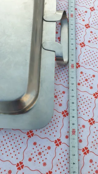 Bandeja Inox com Alças 42x30cm.