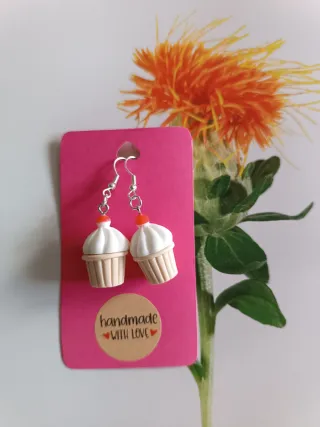 Pendientes cupcake hechos a mano