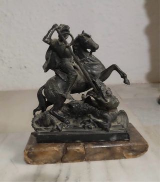Figura de bronce San Jorge y el dragón