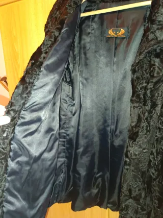 Abrigo de astracán auténtico negro