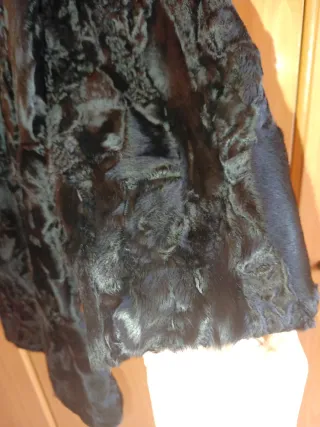 Abrigo de astracán auténtico negro