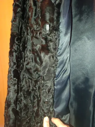 Abrigo de astracán auténtico negro