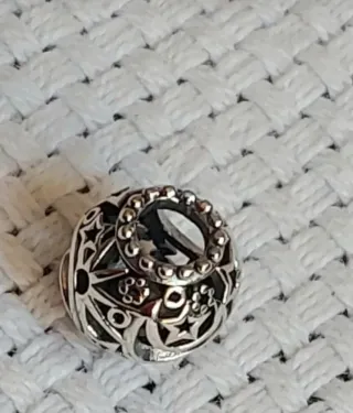 Charm Plata Luna y Estrellas Azul