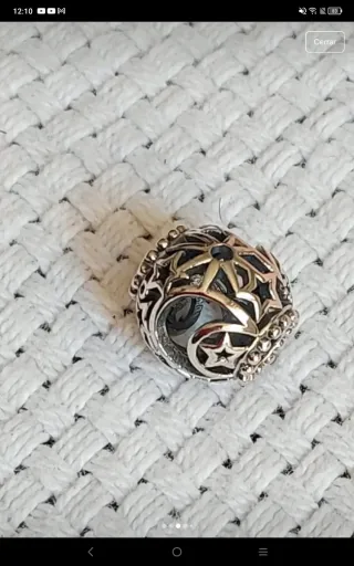 Charm Plata Luna y Estrellas Azul