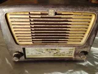 Radio Philips Vintage Marrón y Beige